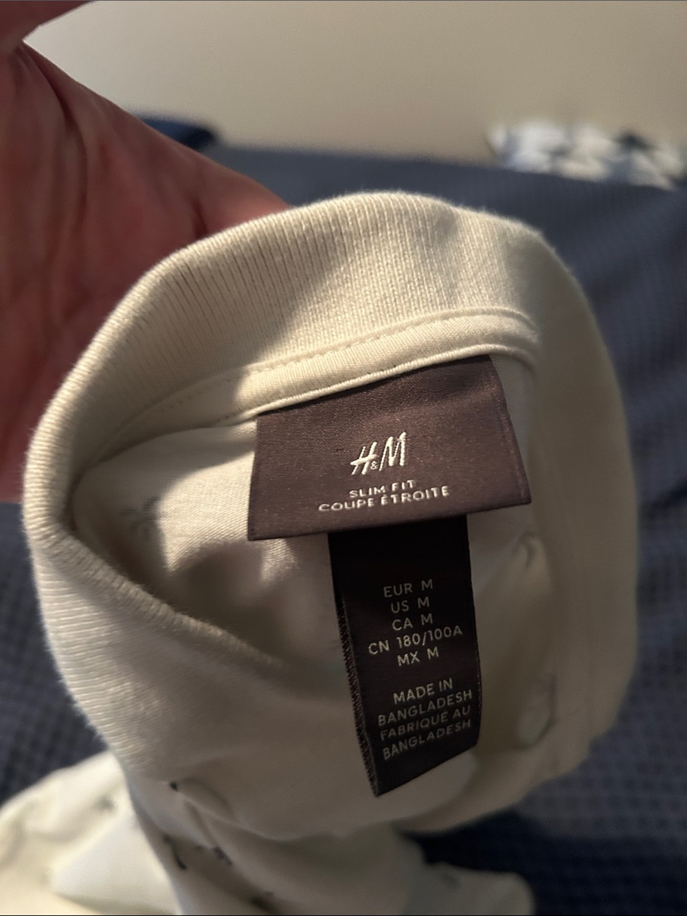 H&M Men's White Polo Shirt with Palm Print - Picture 2 of 3